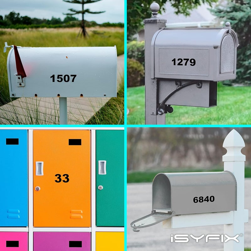 iSYFIX Black Vinyl Number 4 (Four) Stickers - 6 Pack 2 inch Self Adhesive - Premium Decal Die Cut & Pre-Spaced for Mailbox, Signs, Door, Cars, Trucks, Home, Business, Address Number, Indoor & Outdoor - Image 2